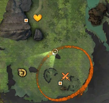 Accompagner la meute du Loup et détruire le camp de Svanir - localisation évènement dynamique